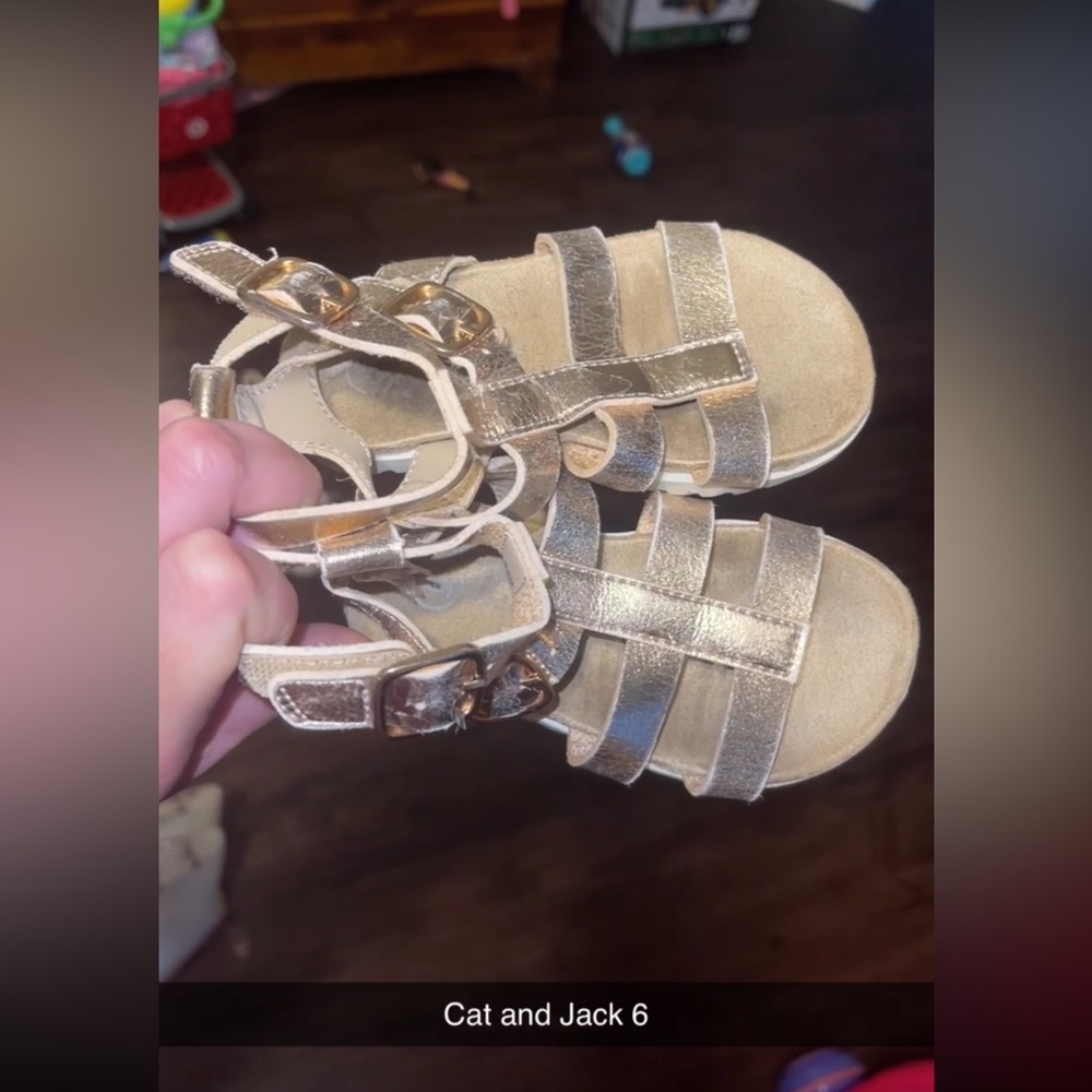 Gold Cat and Jack Kids Sandals